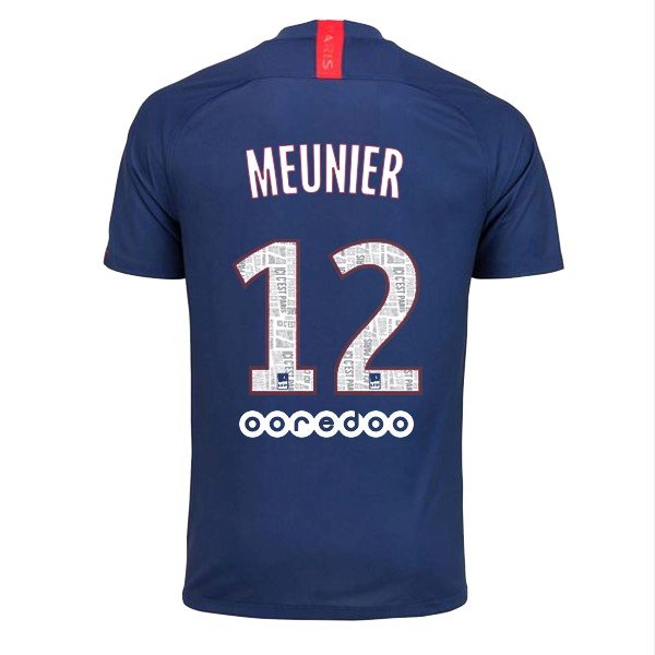 Camiseta Paris Saint Germain NO.12 Meunier Replica Primera Ropa 2019/20 Azul